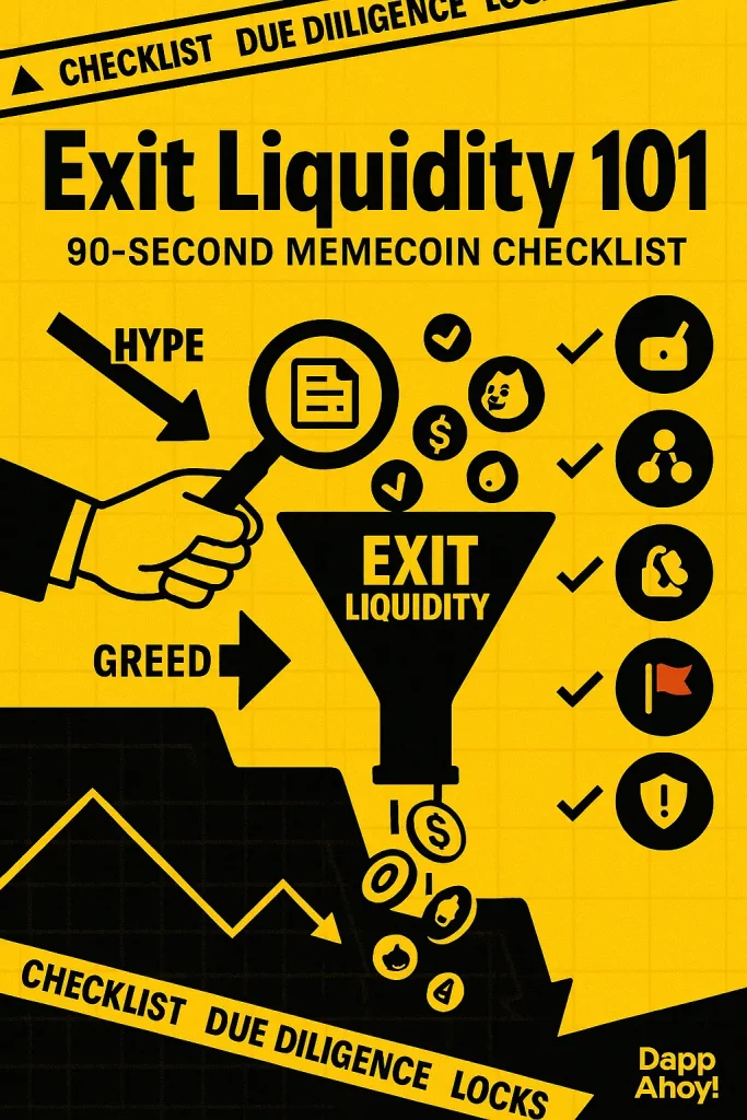 Exit liquidity 101: A 90-second checklist to avoid memecoin traps